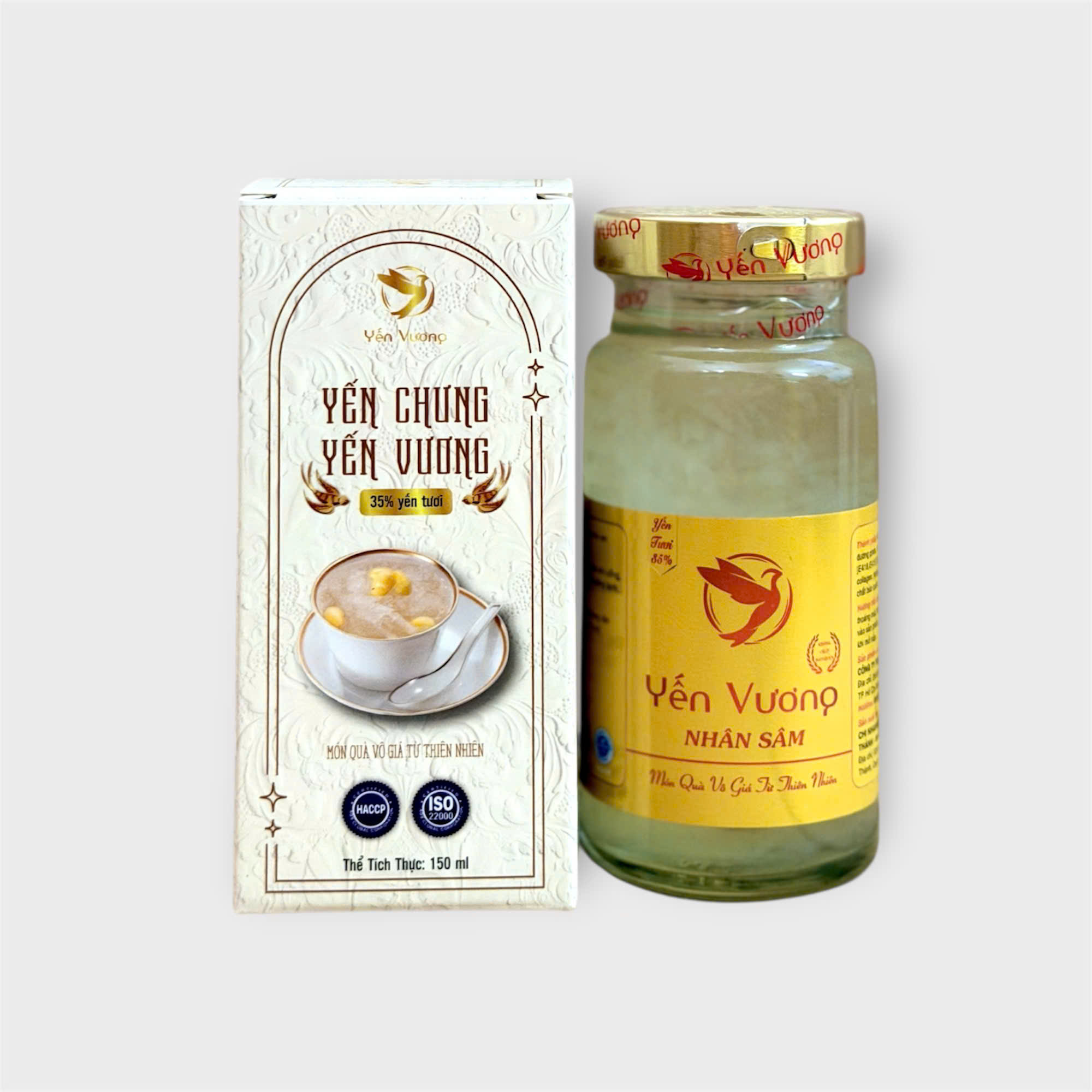 Hũ yến Vương 140ml có hộp Nhân Sâm